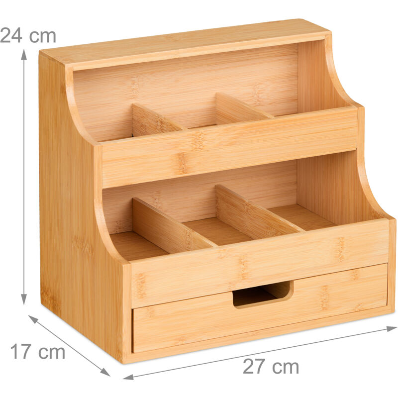 Confezione da 2 organizer per sacchi della spazzatura da parete con parte superiore in bambù, impilabile, organizer da banco per mobili e cucine | Leroy Merlin