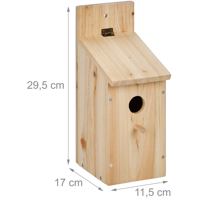 Alberts 355081 Casetta per uccelli tetto a punta - Cassetta nido in acciaio in vari colori di tendenza - Nido per uccelli da appendere o appoggiare - 145 x 150 x 180 mm