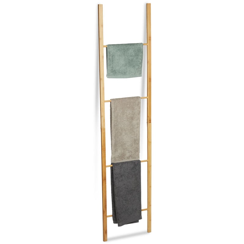 HBT 30 x 42 x 20 cm con 3 sbarre totali Porta asciugamani in bambu´per montaggio a parete Relaxdays Mensola in bambu´per montaggio a parete porta asciugamani con le seguenti misure 