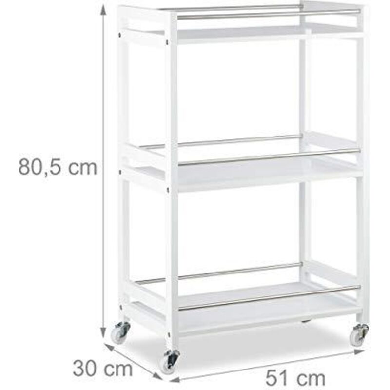 Relaxdays Carrello Salvaspazio Su Ruote, 4 Ripiani, Per Cucina E Bagno, 88x41,5x23,5 Cm, Nero