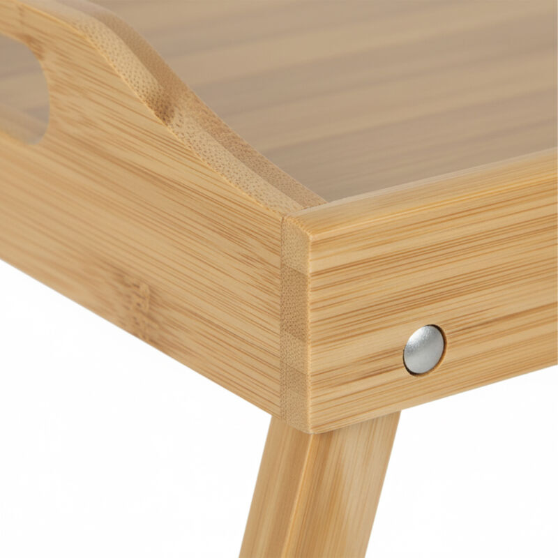 Relaxdays Vassoio Da Letto Pieghevole In Bambù E MDF – Con Supporto Per Tablet E Telefono, Ideale Per Colazione, Lavoro O Serie TV