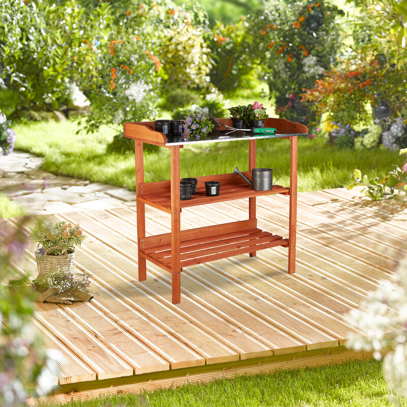 Tavolo Da Giardino Gardiun Kalvin - Legno Naturale, 44x116x125 Cm, Con Lavello - Foto 9