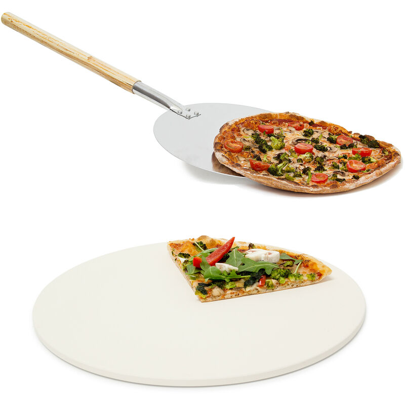Pala Rotonda per Pizza 25,4 cm in Acciaio Inox Carriey con Manico in Legno 