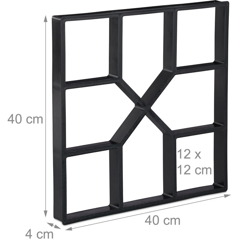 Greensen Stampo Mattoni Cemento Stampi Pavimento Stampo per Pavimentazione Marciapiede Forma per Pavimentazione in Calcestruzzo DIY Path Stampo Giardino Terrazze (40x40x4cm