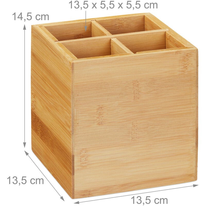 Relaxdays Organizzatore Porta Bicchieri, 9 Scomparti, Organizer 6 Scomparti  per Caffetteria, 24x26,5x17,5 cm, Naturale