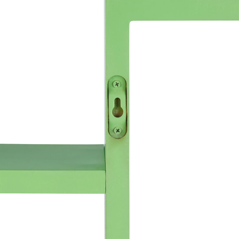 Relaxdays 10021900_53 Cubi da Parete HxLxP: 42x69x12 cm Verde Legno MDF 4 Scomparti Design Moderno Mensole Cube 