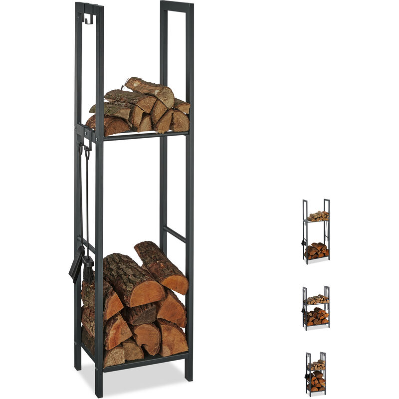 Legnaia relaxdays 10022303 porta-legna da interno scaffale per legna camino  caminetto acciaio B079P9D637 - IdeaLuceStore