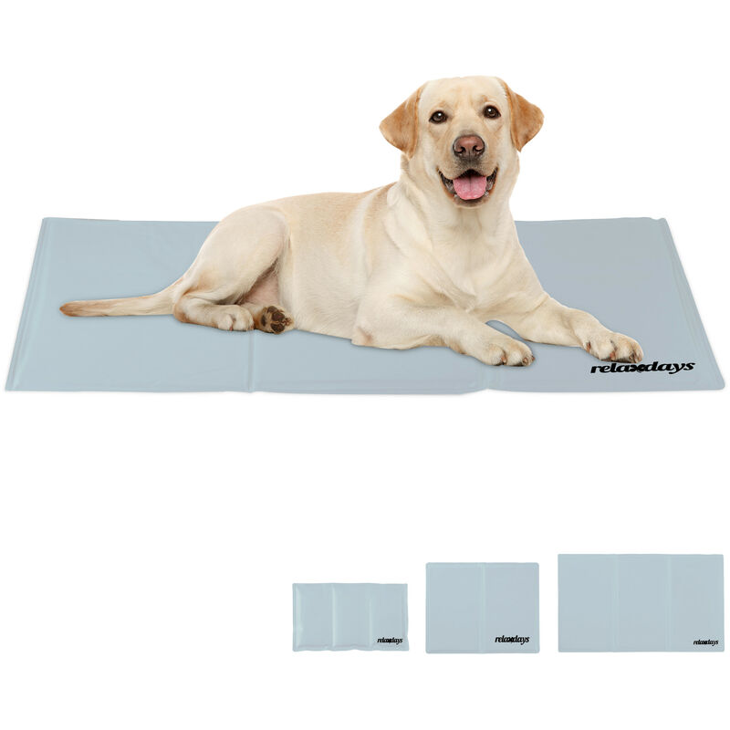 Relaxdays Tappetino Rinfrescante per Cani, Autorefrigerante, Lavabile, Gel,  Materassino per Gatti, 60x100 cm, Grigio