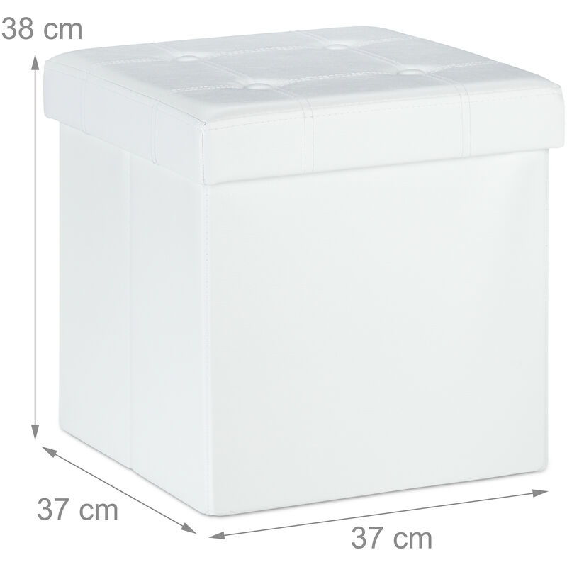 POUF CONTENITORE PIEGHEVOLE CM 40X40 H. 40 ECOPELLE BIANCA: vendita online  POUF CONTENITORE PIEGHEVOLE CM 40X40 H. 40 ECOPELLE BIANCA in offerta