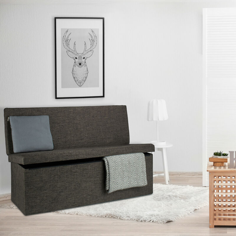 Relaxdays Cassapanca Contenitore retrò, 130 L, Pieghevole & Salvaspazio,  Arredo Camera da Letto & Ingresso, Beige/Nero, 50% Fibra di Legno 40%  Poliestere 10% gommapiuma, 1 pz : : Casa e cucina