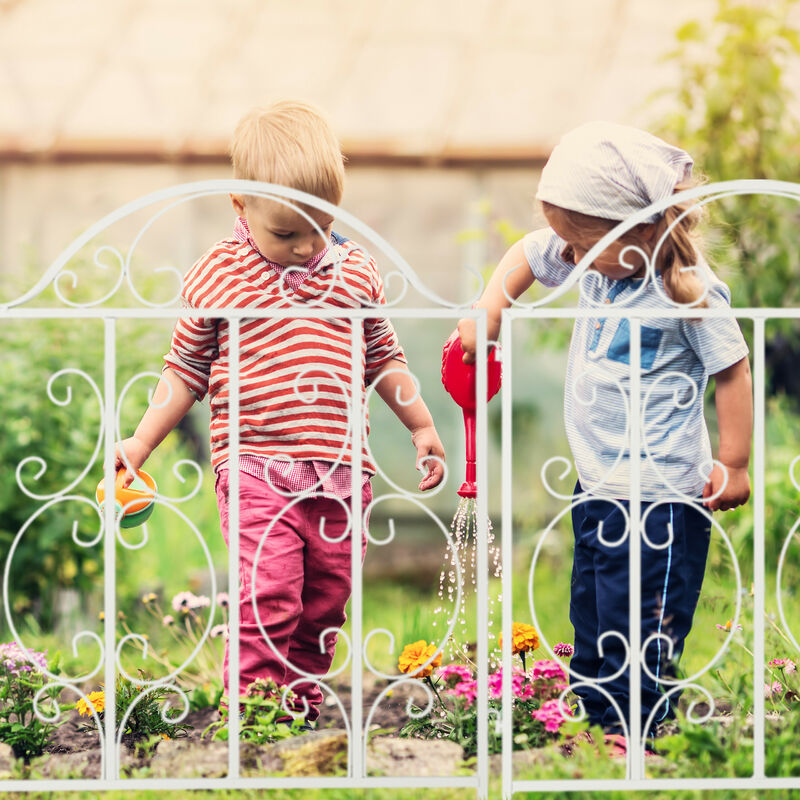 Recinzione Da Giardino In Acciaio Bronzo - 3 Elementi Espandibili Stile Retrò - Foto 12