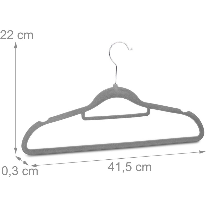 SONGMICS Grucce Velluto 20 Pezzi, Grucce Appendiabiti Lunghe 41,5