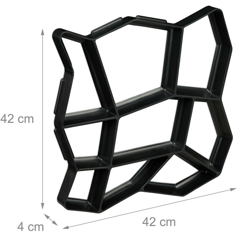 Stampo - Forma da giardino per lastricato e vialetti in cemento 43x43 h. 4  cm