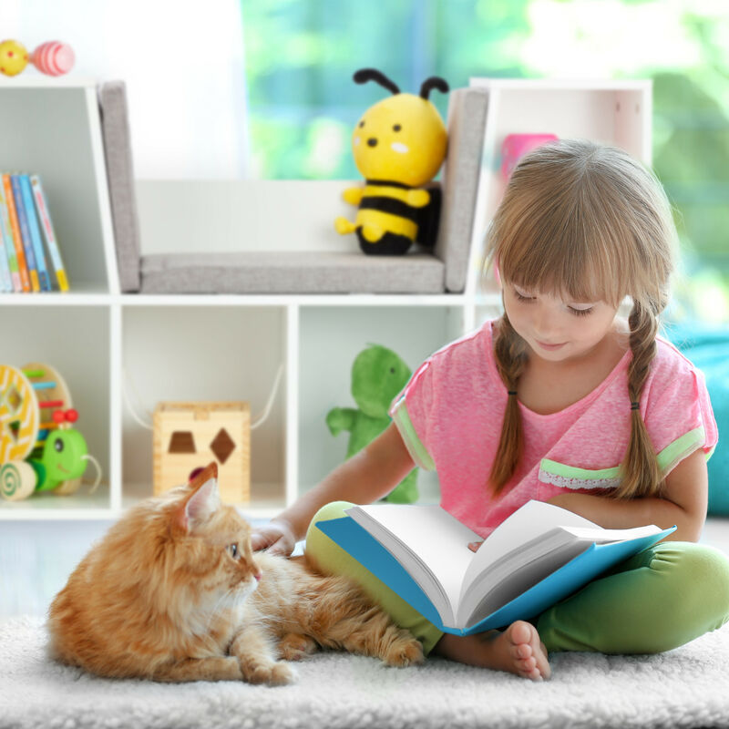 Libreria Bambini Con 6 Box Portagiochi Relaxdays - Motivo Supereroina, 66x63x30 Cm, Multicolore - Foto 6