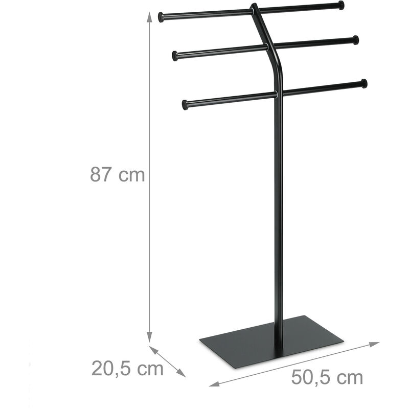 Relaxdays Piantana Porta Asciugamani da Terra, 3 Bracci, HLP: 86 x