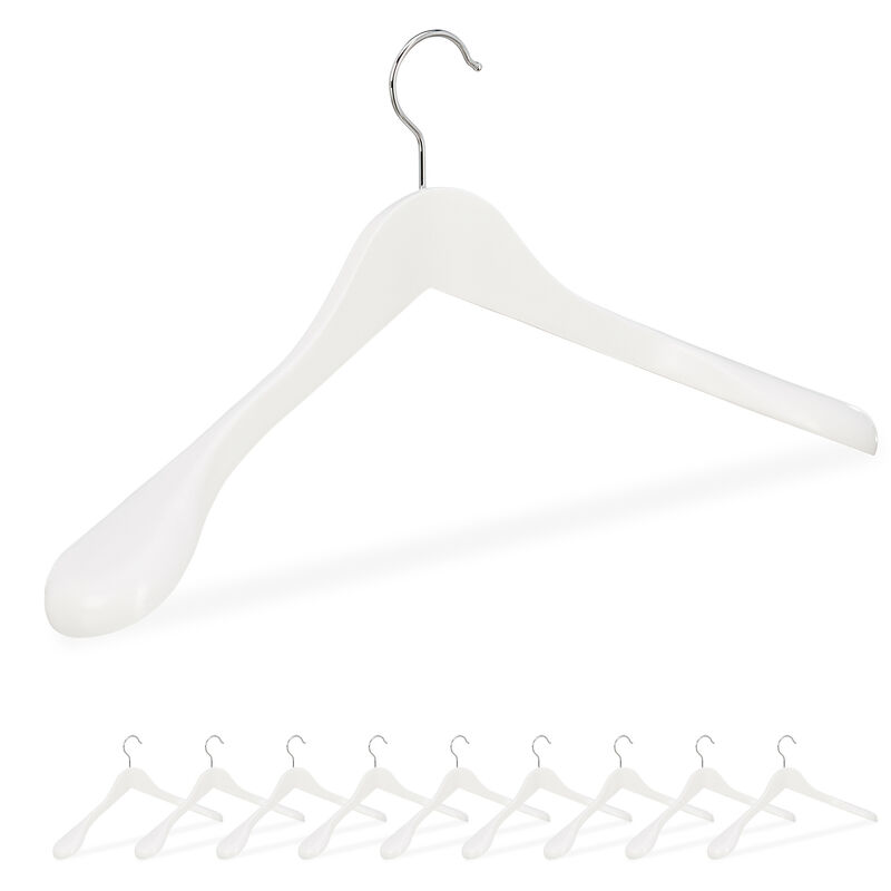 Set da 100 Grucce in Legno, Asta per Pantaloni, Tacche Laterali, Gancio  Girevole a 360°, 44,5 cm, Bianco