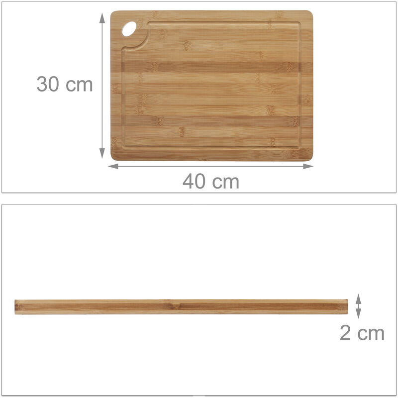 Tagliere in Legno di Bambù Tagliere da Cucina con Scanalature 40 x 30 x 4cm 