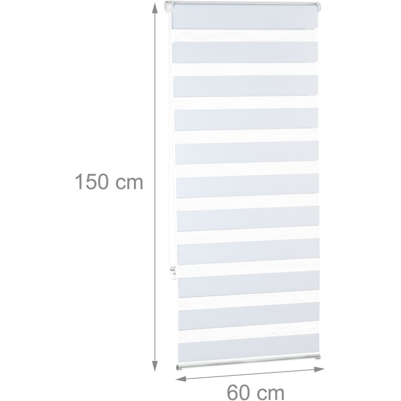 Set da 4 Tende Plissettate a Rullo, in Tessuto e Poliestere, per Interni,  Senza Trapano, HxL 60x130 cm, Bianco