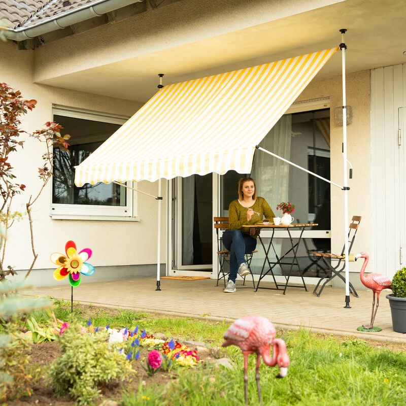 Tenda Da Sole Per Balcone Con Manovella – Larga 400 Cm, Impermeabile E Anti-UV, Installazione Senza Fori