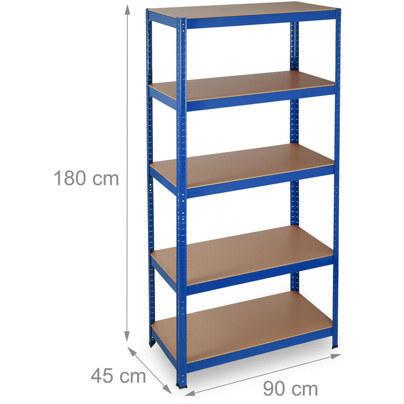 Scaffale In Metallo Relaxdays: 5 Ripiani, Capacità 875 Kg, Ideale Per Garage, Cantina E Officina