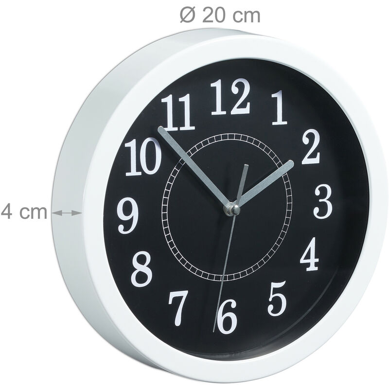 3x Orologio da Parete, Rotondo, Ø 20 cm, da Appendere al Muro, Design  Classico, a Batteria, Wall Clock, Bianco