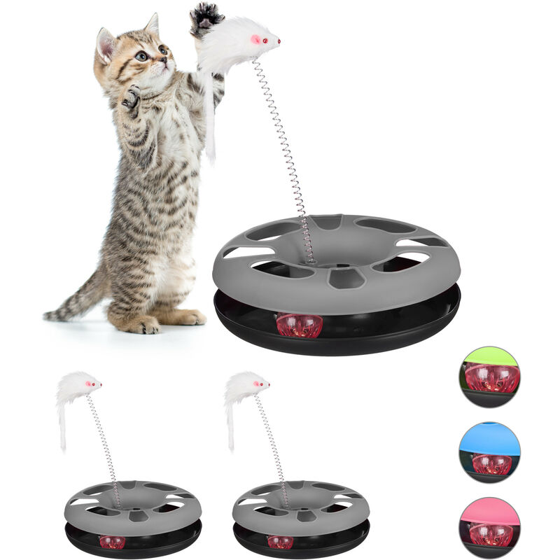 GIOCO A DONDOLO PER GATTO GATTI TIRAGRAFFI CON PALLINA STIMOLANTE ROCKING  ROLLER