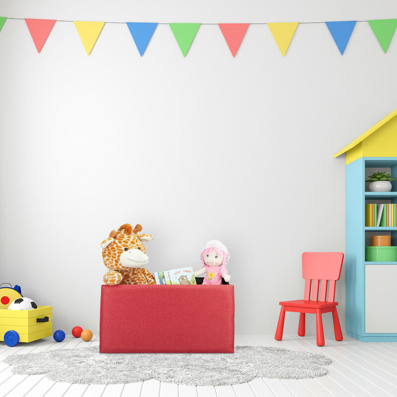 Panca Con Contenitore, Effetto Lino, Imbottita, Corridoio Camera Da Letto, 38x76,5x38,5 Cm, Grigio Scuro, Relaxdays