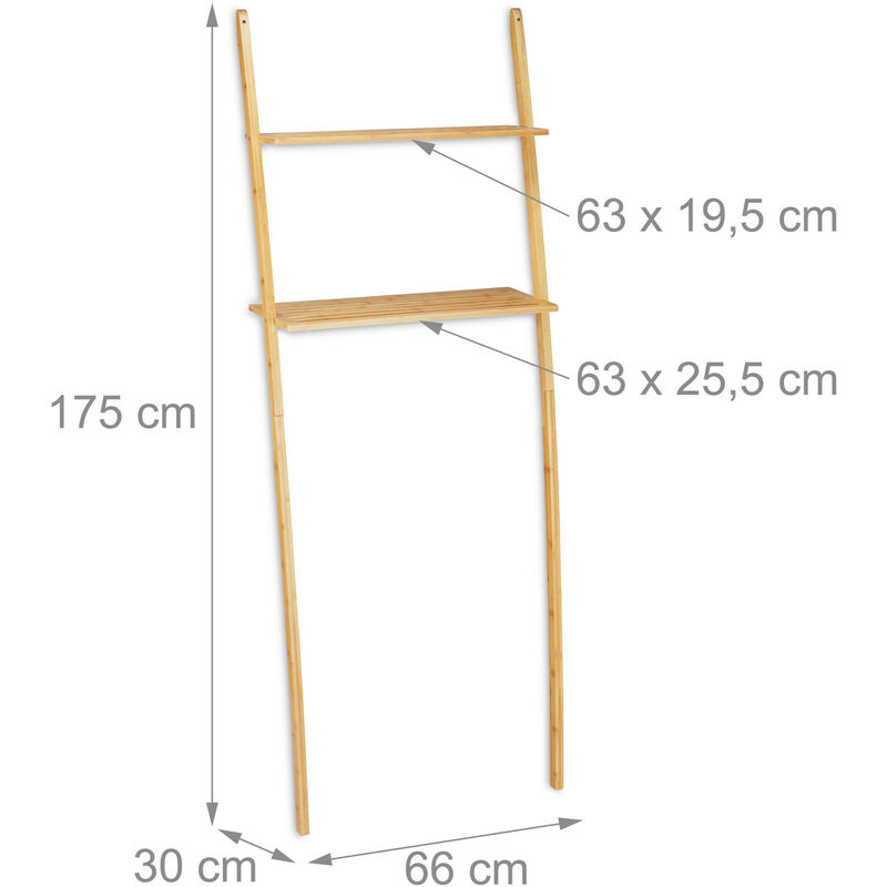 Mobile scaffale armadietto bagno salvaspazio bambù porta ripiani HLP  80x35x35 cm