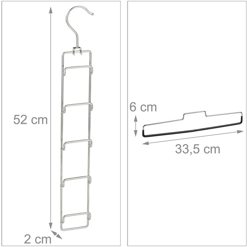 DOMOPAK - SET 2 GRUCCE PER PANTALONI 3 SPAZI 45CM - MATERIALE SIMIL VELLUTO  ANTISCIVOLO - COLORE VERDE ACQUA