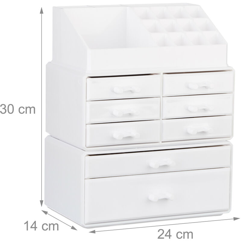 Compra Living Design Organizer per trucchi con cassetti Bianco 24 x 13,5 x  18,5 cm (L x P x A) all'ingrosso