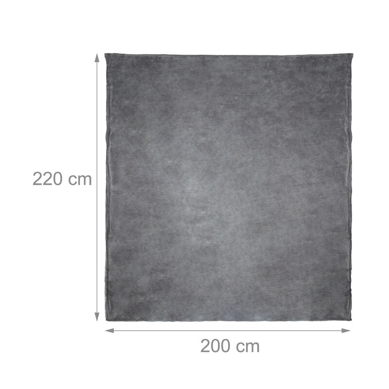 2x Morbida Coperta Extra Large in Poliestere, Pile per Divano, Tessuto  Lavabile a 30°C, HLP: 1 x 200 x 220 cm, Grigio