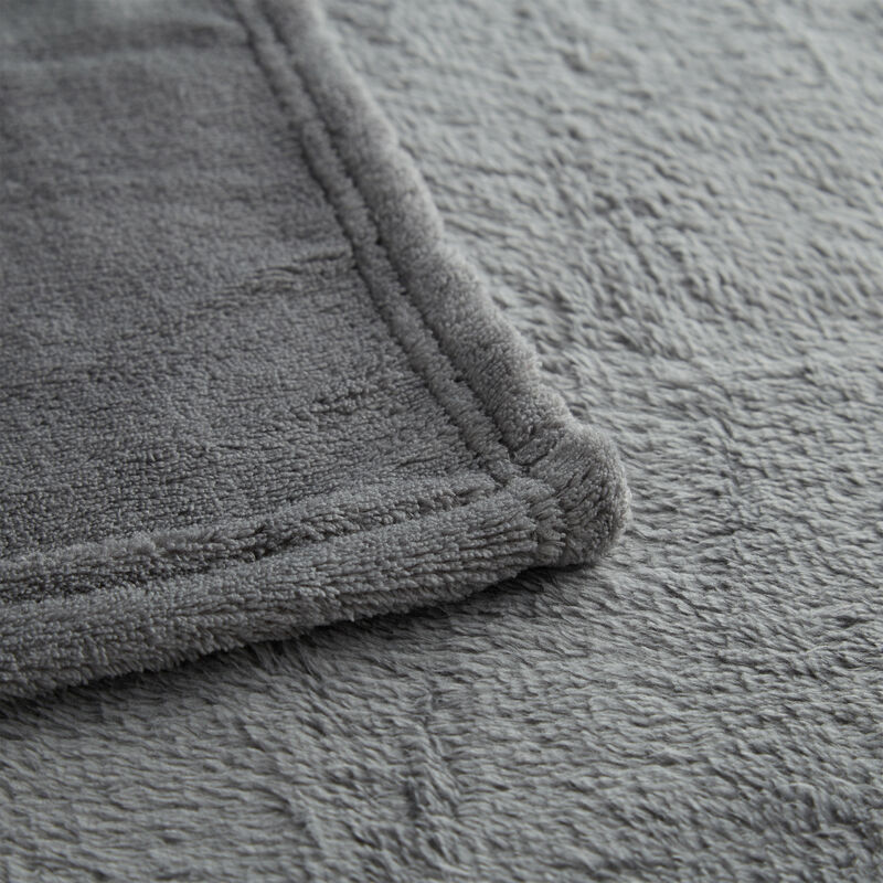 2x Morbida Coperta Extra Large in Poliestere, Pile per Divano, Tessuto  Lavabile a 30°C, HLP: 1 x 200 x 220 cm, Grigio