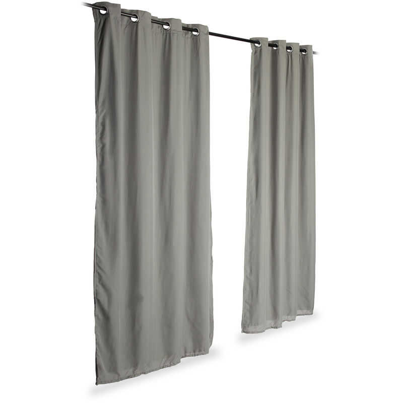 6x Tende per Soggiorno Oscuranti, Set Accessori Salotto, con Occhielli,  Termico contro Caldo & Freddo, 135x245, Grigio