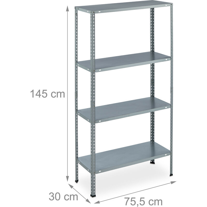 Yaheetech 2 Scaffali/Scaffalatture in Metallo Zincato Mensole Angolari da  Cucina Garage a 4 Ripiani Salvaspazio 160 x 160 x 40 cm