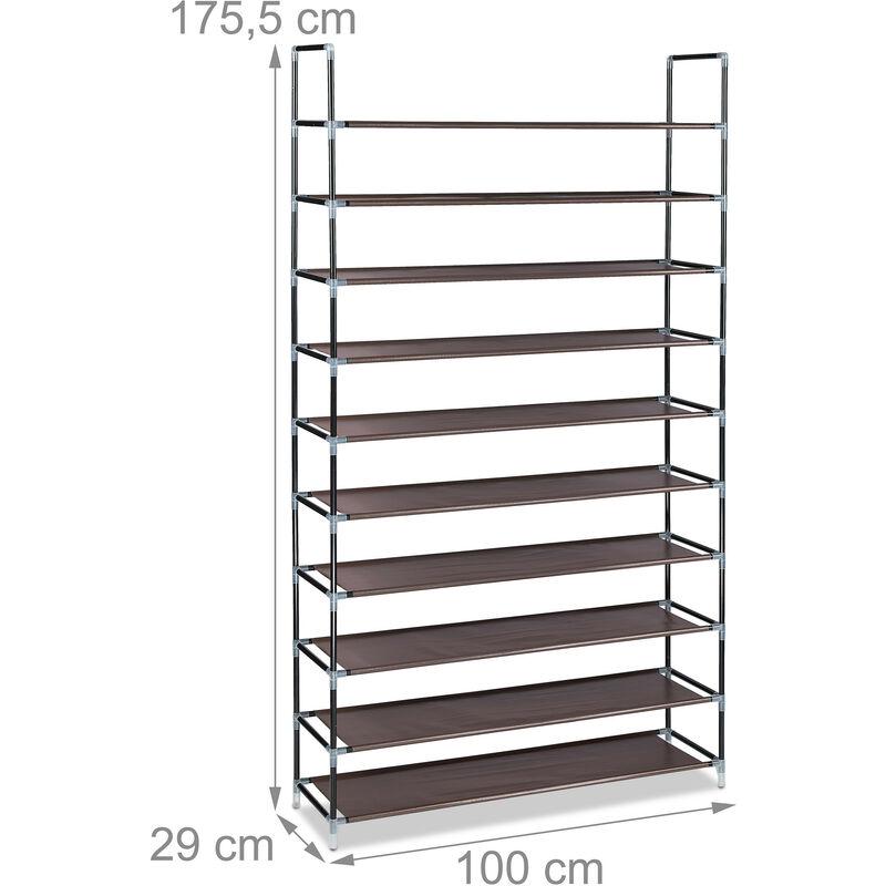 Relaxdays Scarpiera Salvaspazio XL, con Rivestimento in Tessuto non  Tessuto, 5 Ripiani per 20 Paia di Scarpe, Marrone