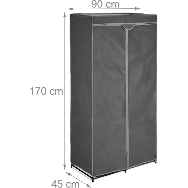 Armadio tessuto 2 attaccapanni guardaroba 6 scomparti 174,5x109x44 cm  pieghevole