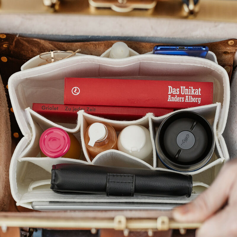 Organizer Per Borsette WADORN - 2 Pezzi Feltro 18x17cm | Marrone E Beige | Per Trucchi E Accessori - Foto 9