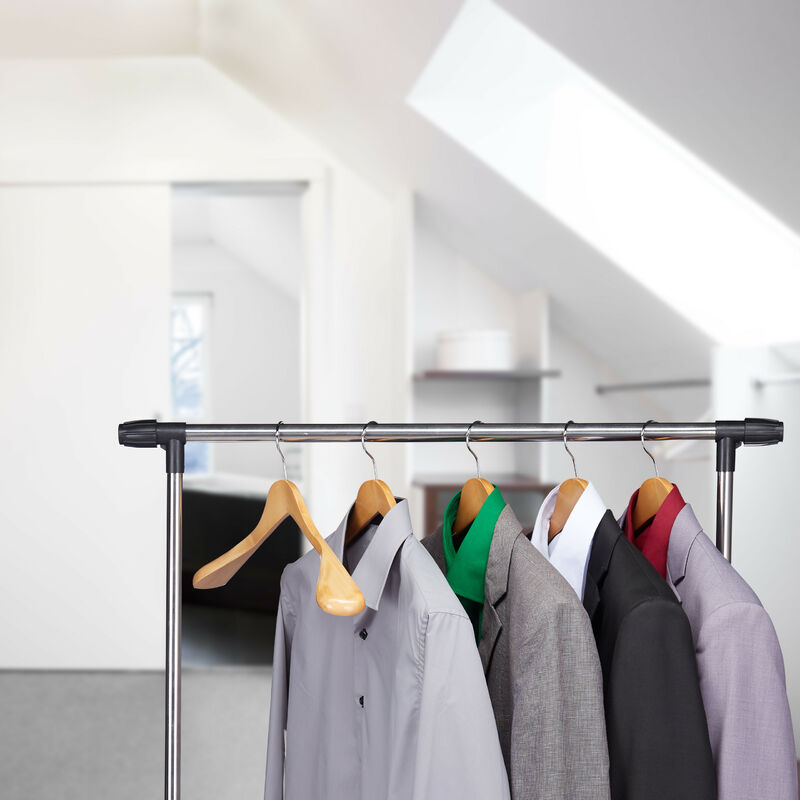 10 Grucce Multiple Relaxdays 4 In 1 Con Asta Pantaloni – Appendino Salvaspazio In Legno E Metallo Bianco