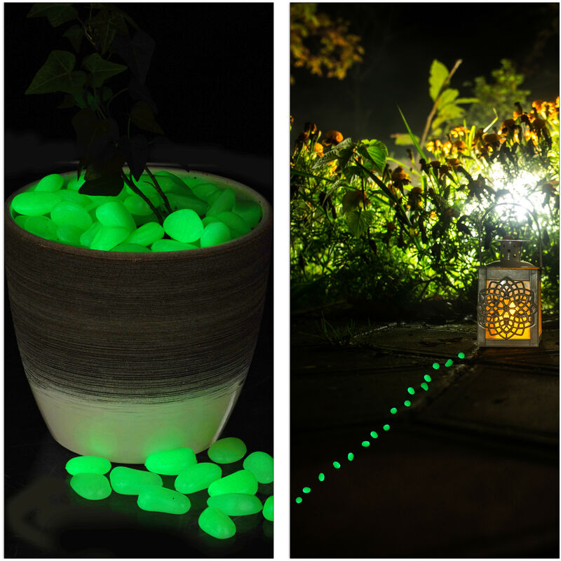 200x Pietre Luminose, Set 200 Ciottoli Luminescenti, Decorazione per  Giardino & Acquario, Vasi & Arredo, Verde