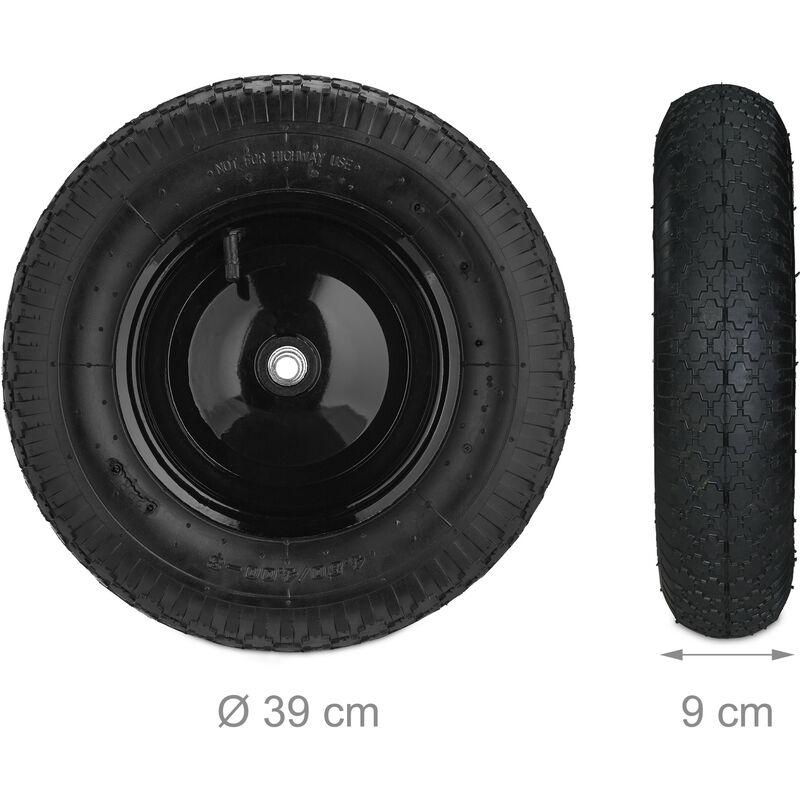 Ruota pneumatica per carriola eurostark con asse 20 cm misura 3.50-8