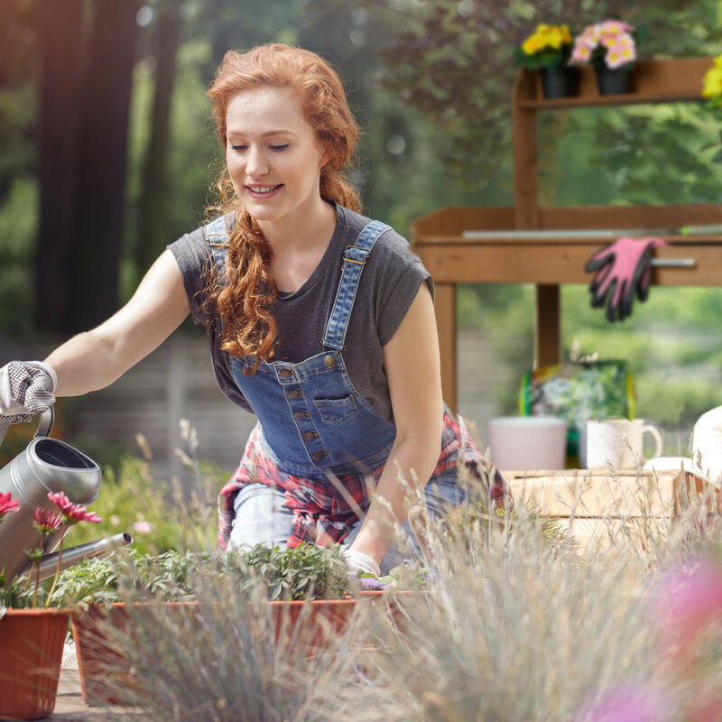 Tavolo Da Giardinaggio Relaxdays Con Ruote, Vasca E Cassetto - Legno E Plastica, 120x97x49 Cm