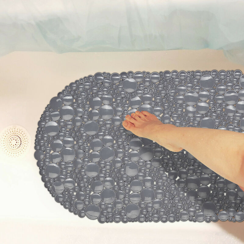 Tappeto con Ventose Nero Dimensioni LxP: 36 x 68 cm Relaxdays Tappetino Antiscivolo per Vasca da Bagno Lavabile 