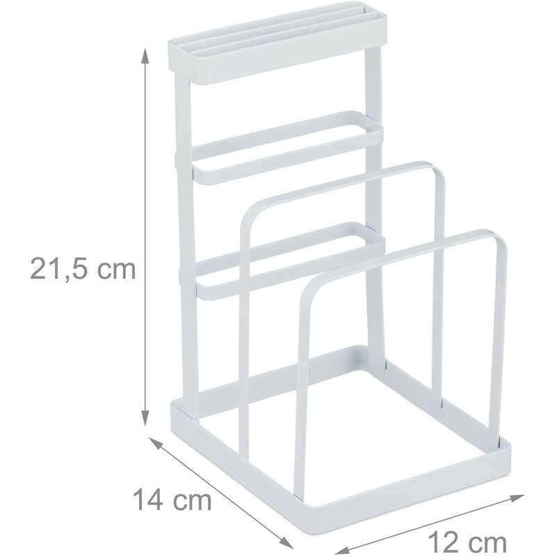 Relaxdays Porta Coltelli & Taglieri 2in1, Accessorio Organizer da