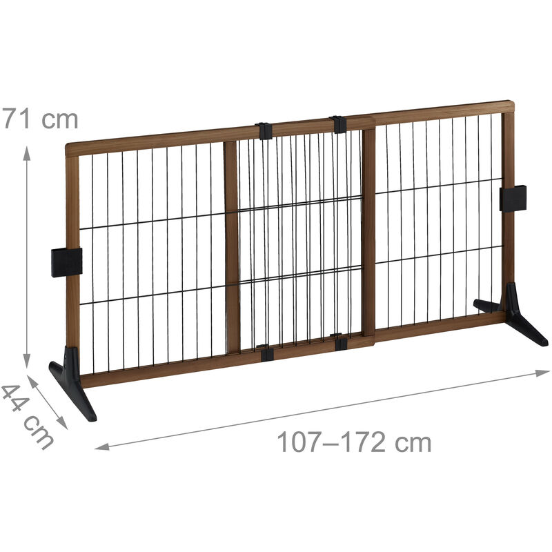 Relaxdays Cancelletto per Bambini, Barriera per Cani e Neonati, Recinzione  per Scale, Cancellino HxL 92 x 154 cm, Grigio