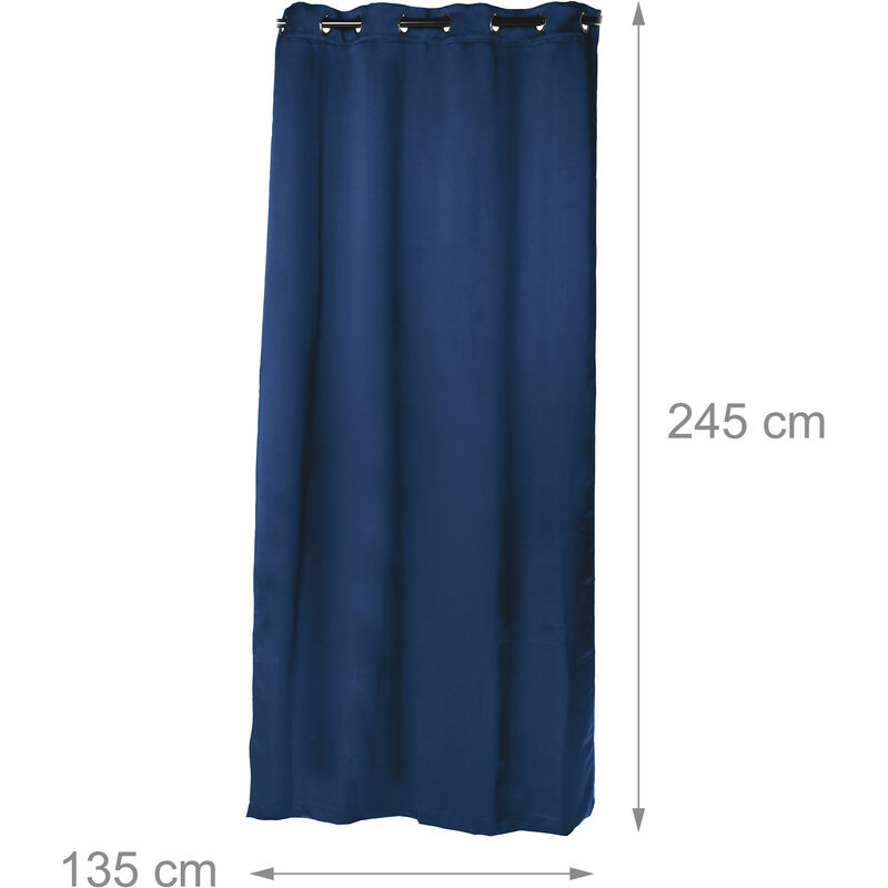 Set da 2, Tende, HxL: 245x135 cm, Oscuranti & Opache, Camera da Letto &  Salotto, in Stoffa con Anelli, Blu