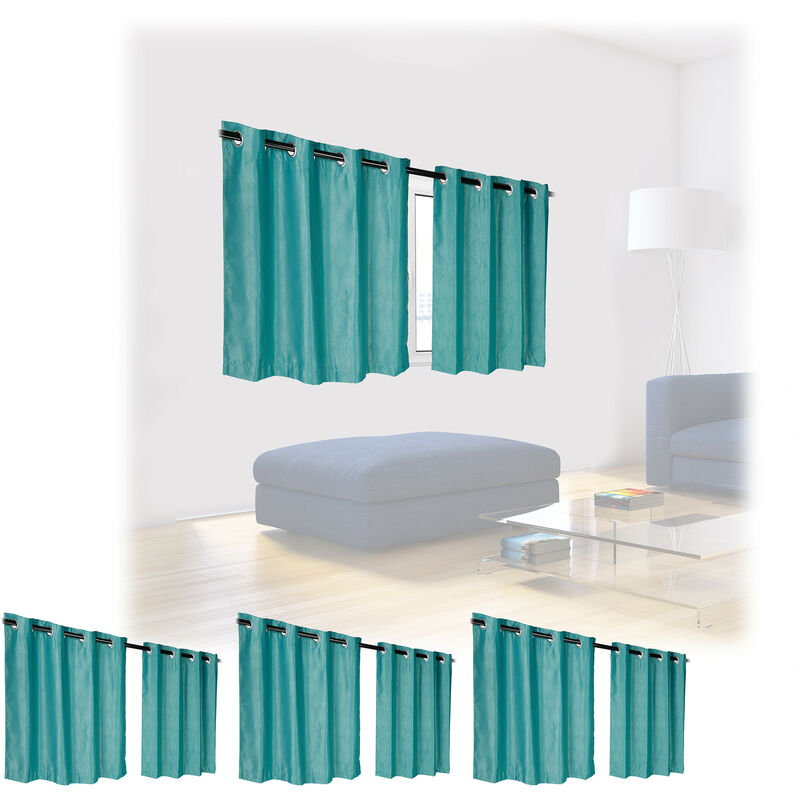 Set da 8 Tende Oscuranti & Opache, Camera da Letto & Salotto, in Stoffa con  Anelli, 90x135 cm, Verdi