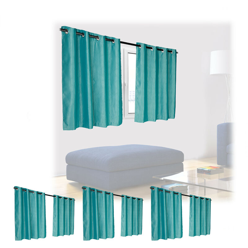 Set da 8 Tende Oscuranti & Opache, Camera da Letto & Salotto, in Stoffa con  Anelli, 120x135 cm, Verdi