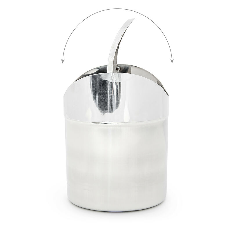 Relaxdays Mini Pattumiera da Tavolo, 1,2 L Volume, Secchio Rotondo in  Acciaio Inox con Coperchio Ribaltabile, Argentato