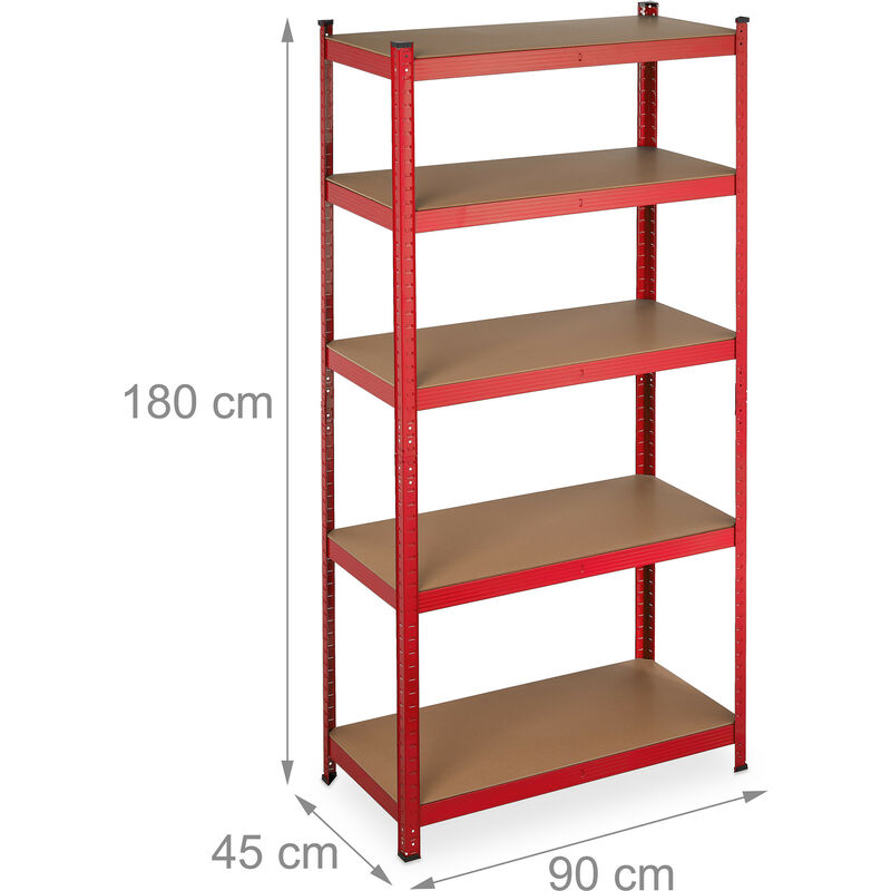 Scaffale in metallo 'maciste' ad incastro con 5 piani, 120x60x195 cm  portata 260 kg - grima