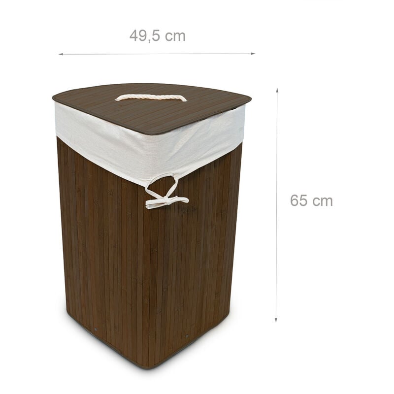 2x Cesto Portabiancheria con Coperchio, 50L Volume & Design Intrecciato,  Plastica, Organizer Lavanderia, Nero